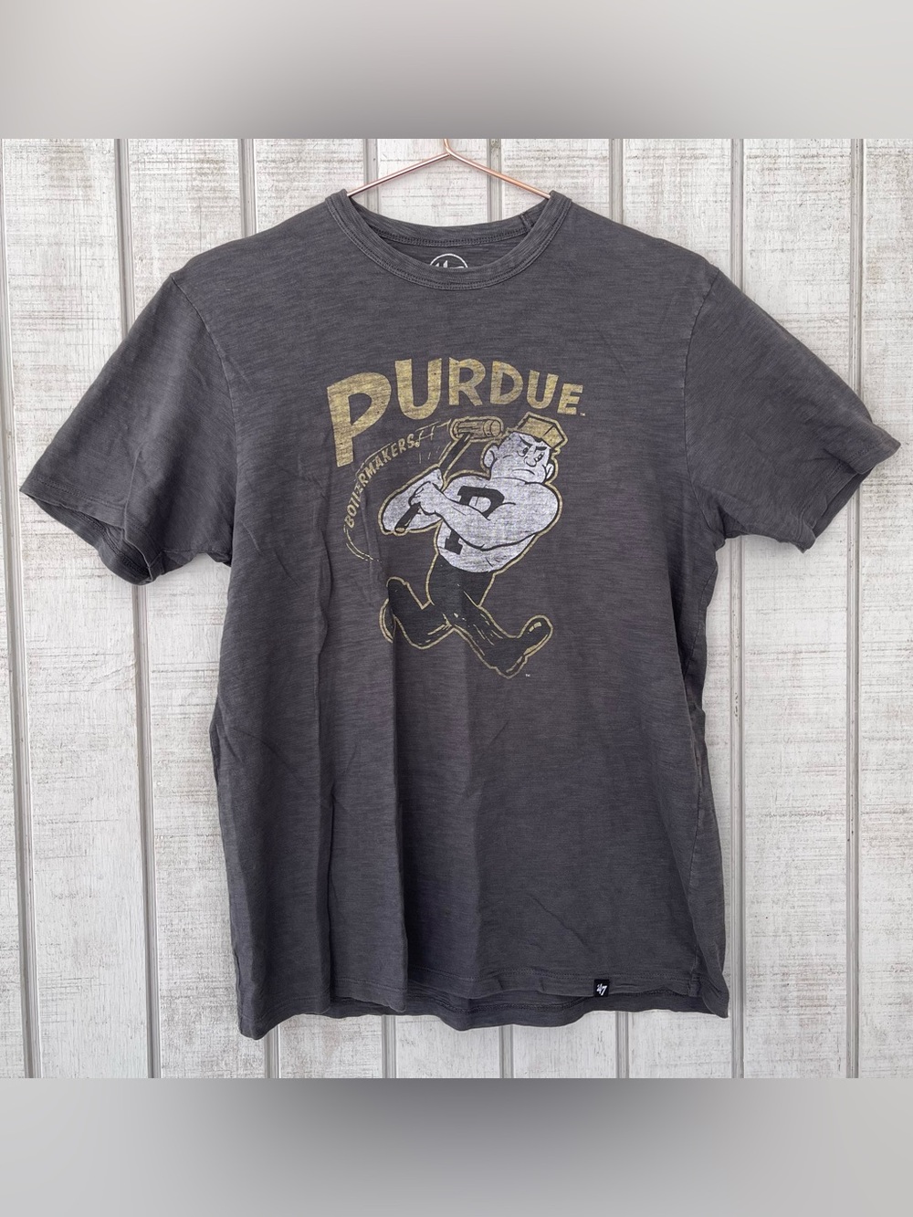 Purdue ’47 Women’s Gray Boilermakers Graphic T Shirt Size Small